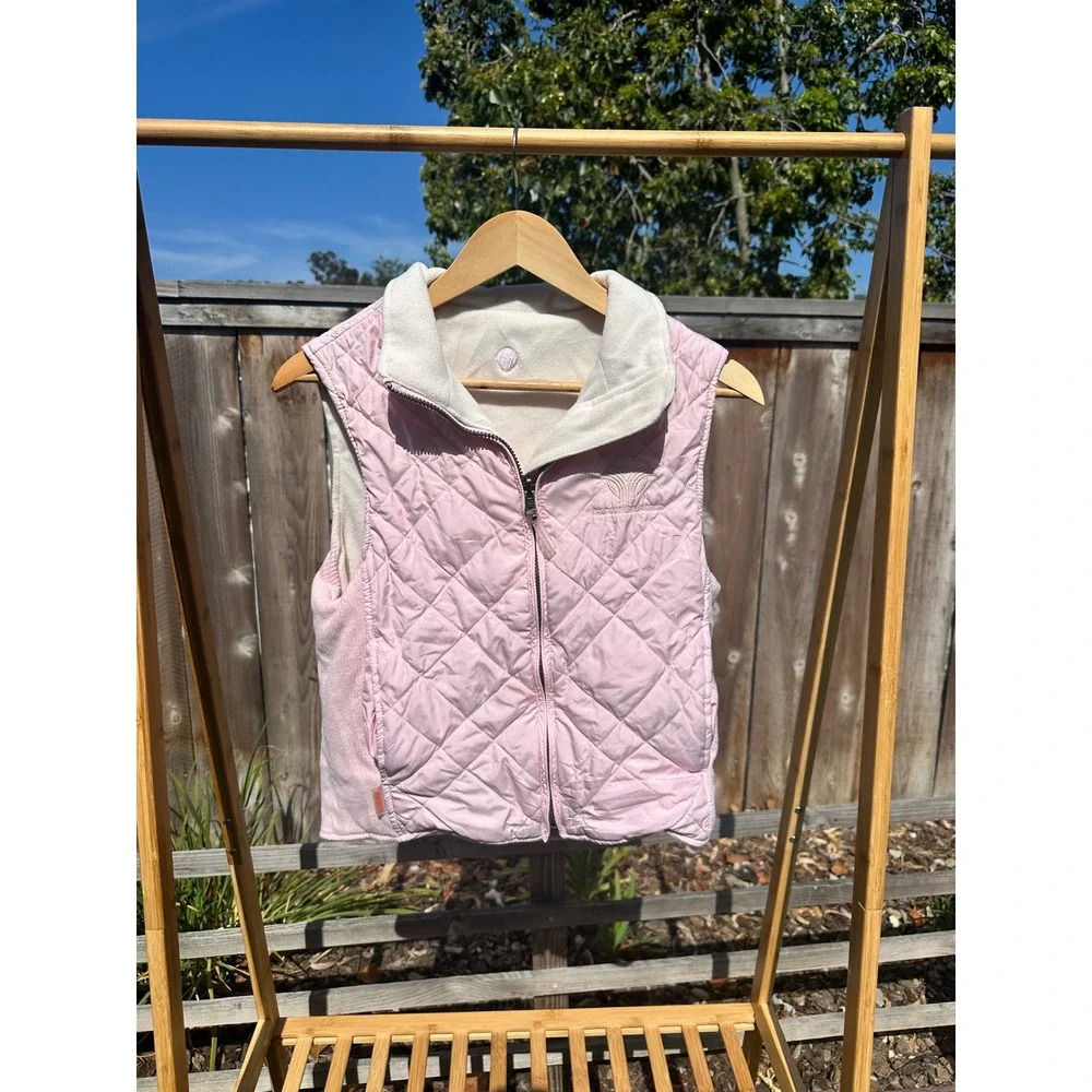 Sunice Reversible Quilted Fleece Vest Women Small Pink The Vintage Club Golf
